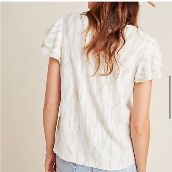 NWT Anthropologie Dolan Textured Ruffle Top - Picture 2 of 3